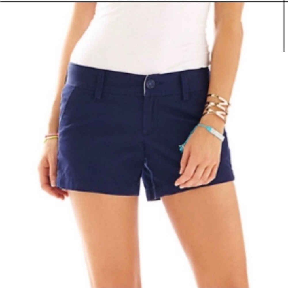 Lilly Pulitzer Blue Bermuda Shorts Classic Cotton Twill